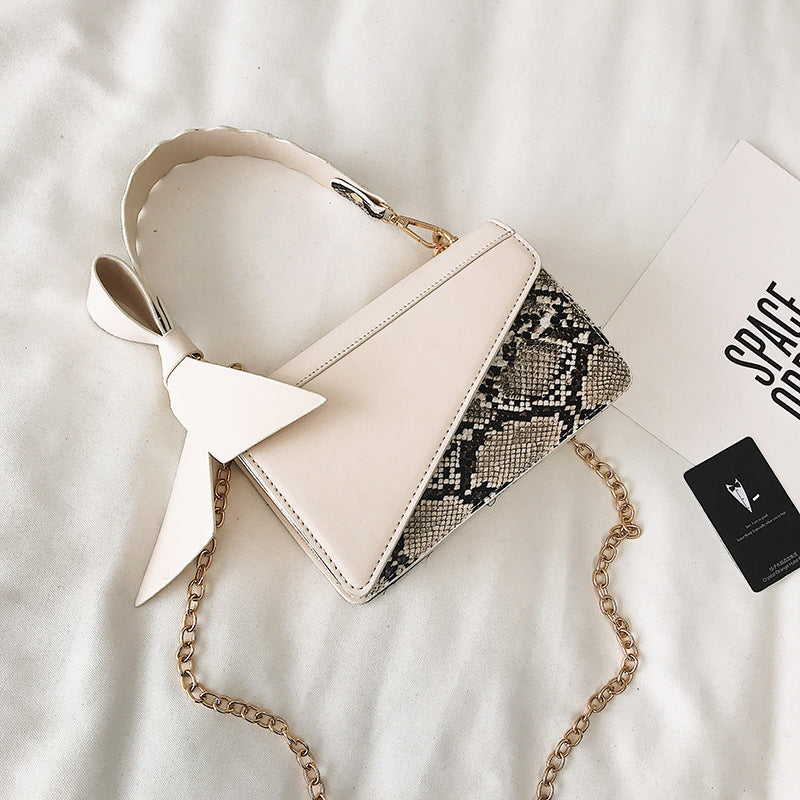 Snake Print Bow Handbag