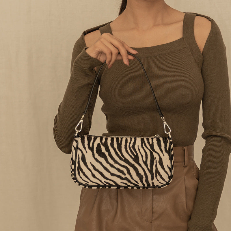 Zebra Print Shoulder Bag