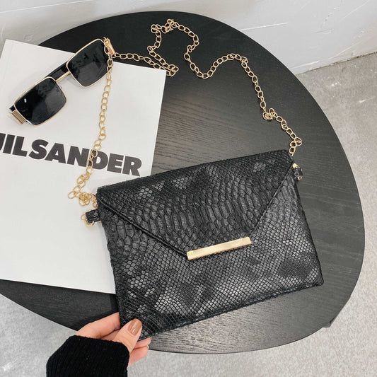 Crossbody Snake Print Envelope Bag