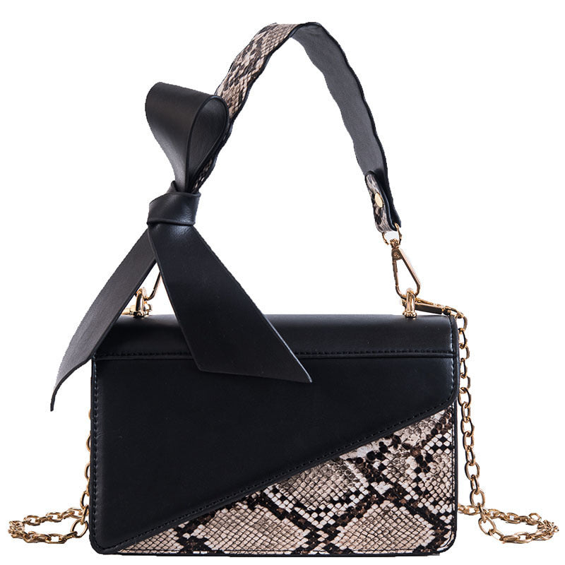 Snake Print Bow Handbag
