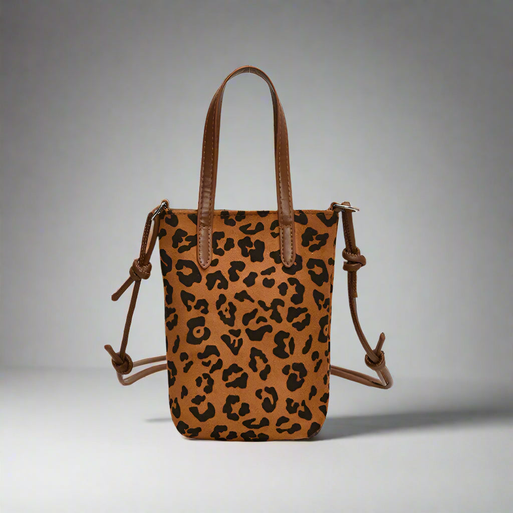 Crossbody Leopard Print Bucket Bag