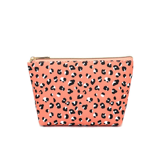 Pink Leopard Print Cosmetic Bag