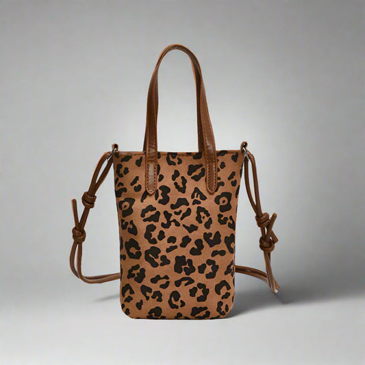 Crossbody Leopard Print Bucket Bag