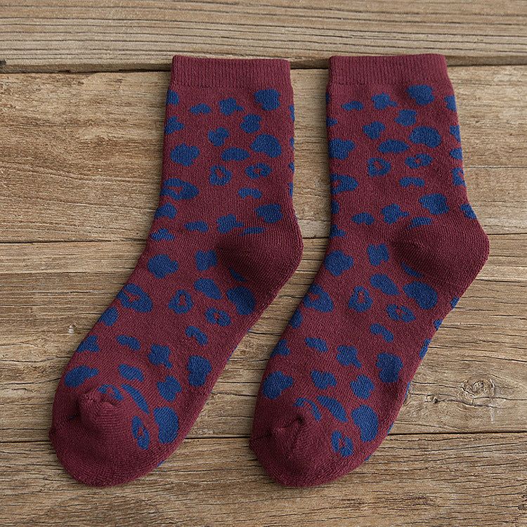 Cotton Leopard Print Socks