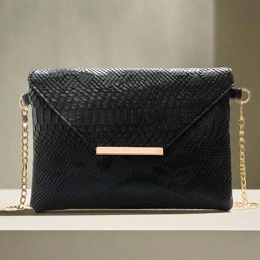 Crossbody Snake Print Envelope Bag