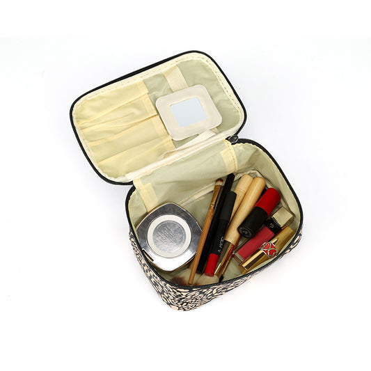 Gold Foil Leopard Print Cosmetic Bag