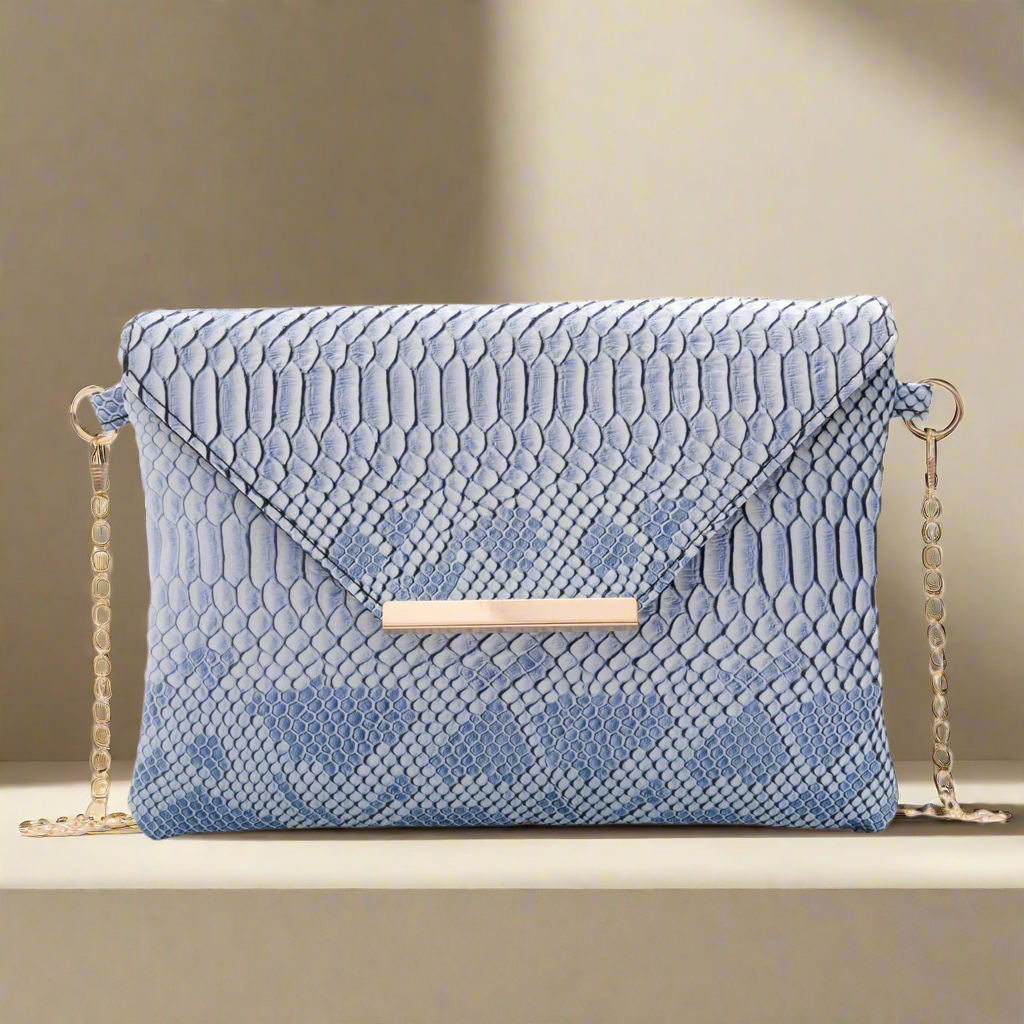 Crossbody Snake Print Envelope Bag