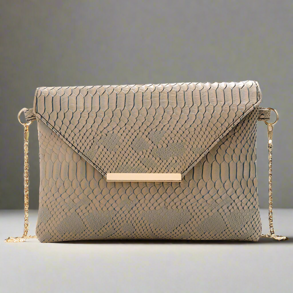 Crossbody Snake Print Envelope Bag