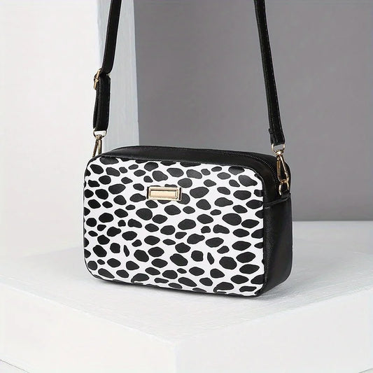 Leopard print PU leather crossbody bag