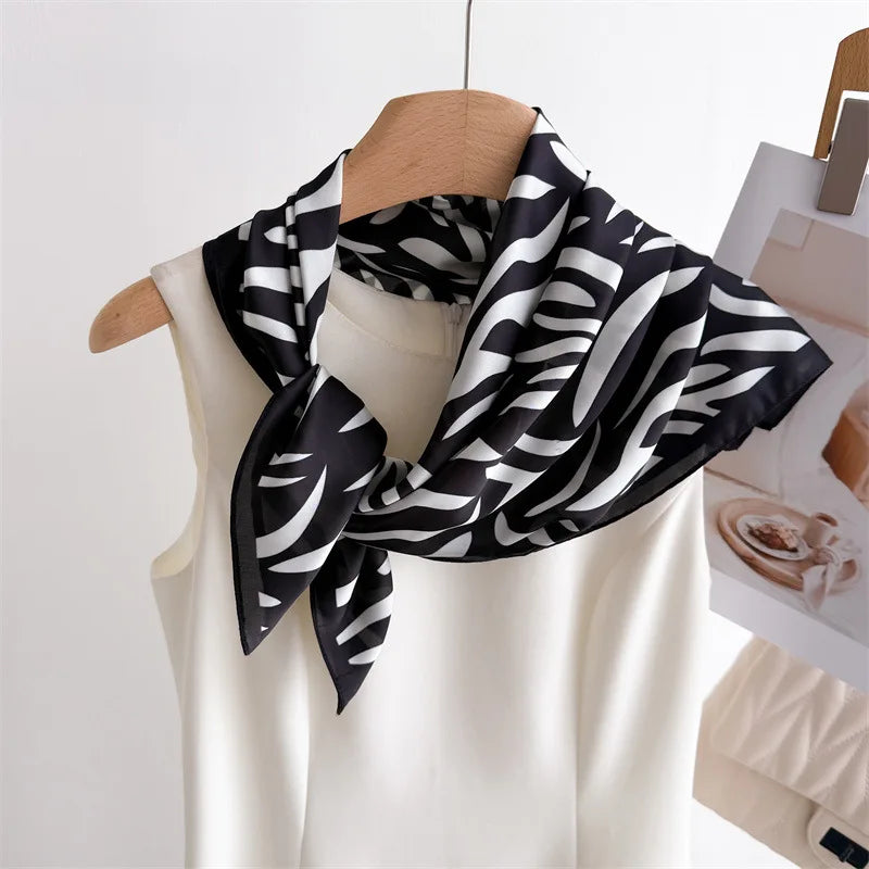 Soft Zebra Print Square Scarf