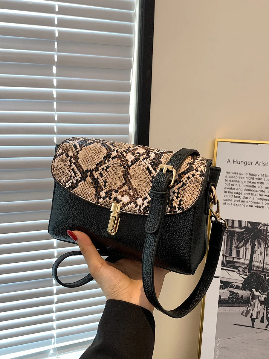Snake Print Crossbody Bag