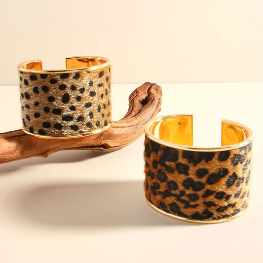 Leopard Print Cuff Bangles