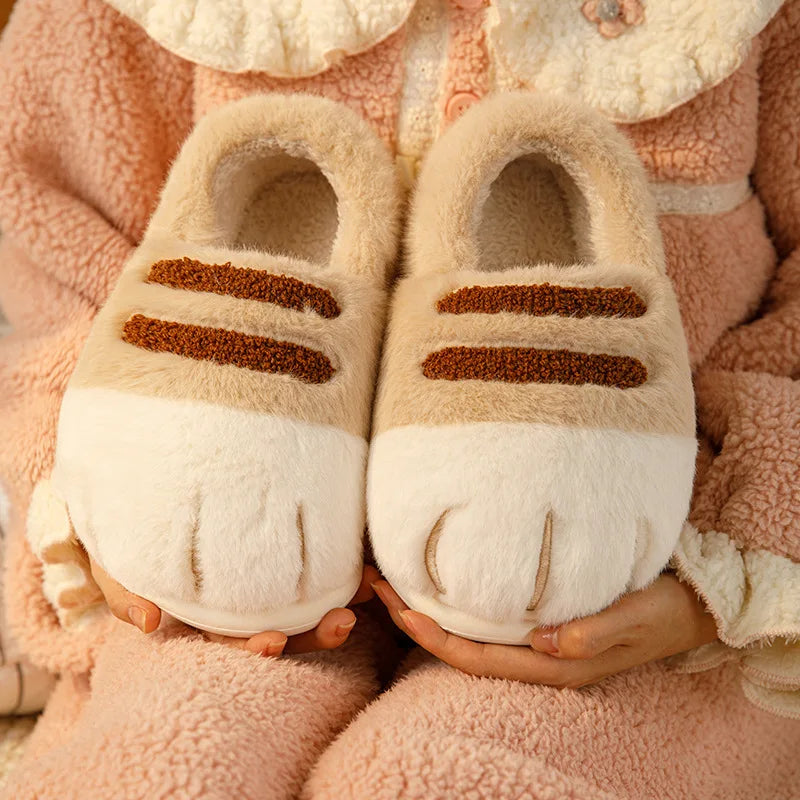 Fluffy Cat Paw Slippers