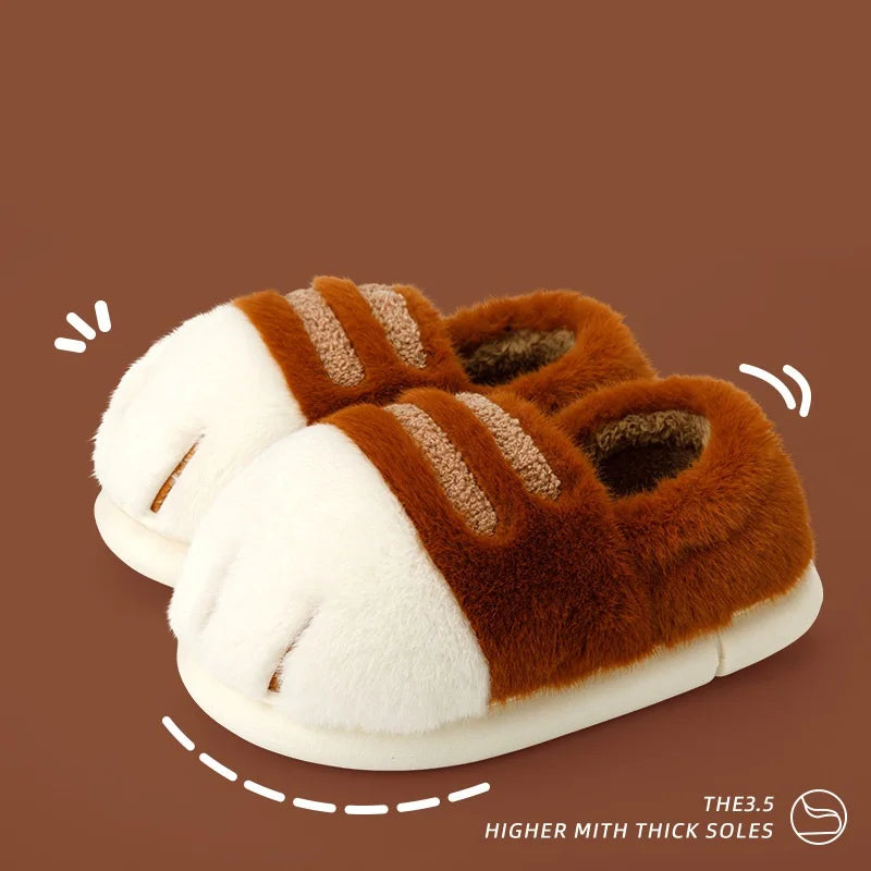 Fluffy Cat Paw Slippers
