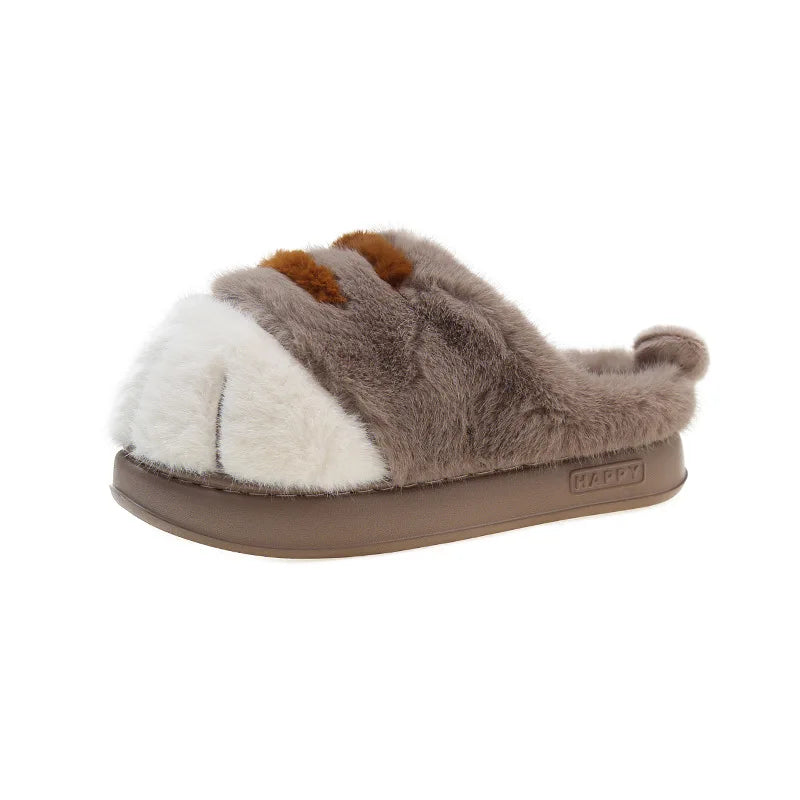 Fluffy Cat Paw Slippers