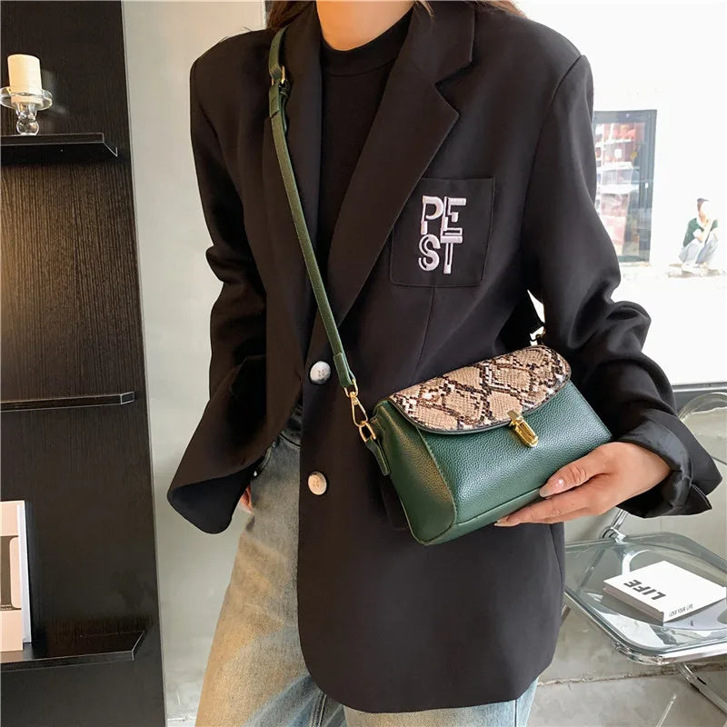 Snake Print Crossbody Bag