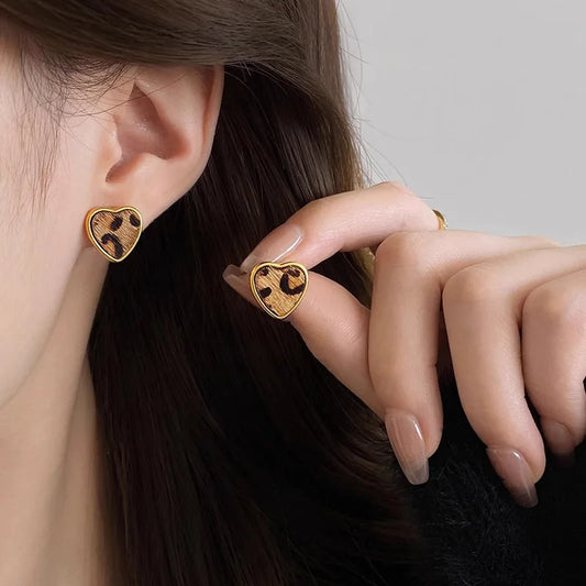 Leopard Print Stud Earrings