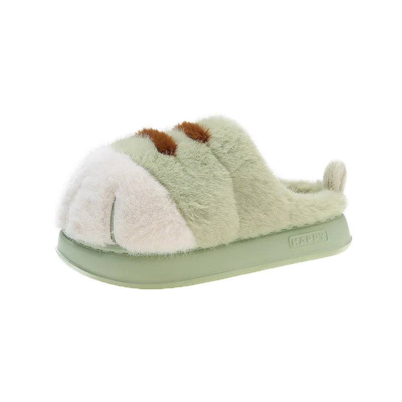 Fluffy Cat Paw Slippers
