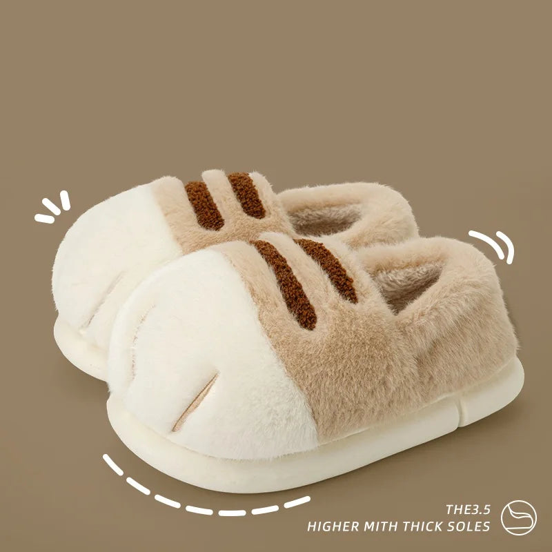 Fluffy Cat Paw Slippers