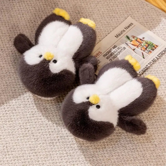 Fluffy Penguin Slippers
