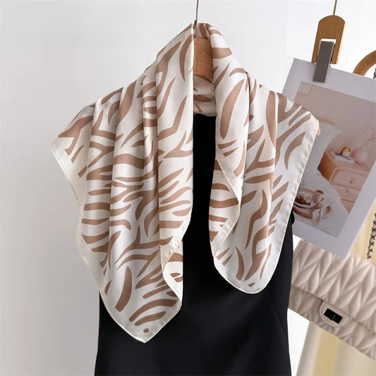 Soft Zebra Print Square Scarf