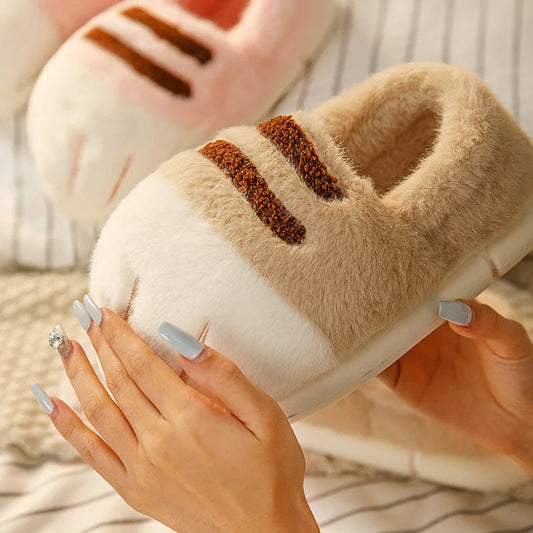 Fluffy Cat Paw Slippers