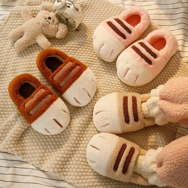 Fluffy Cat Paw Slippers