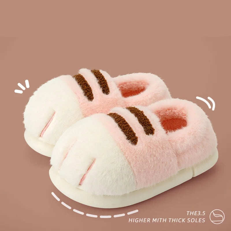 Fluffy Cat Paw Slippers
