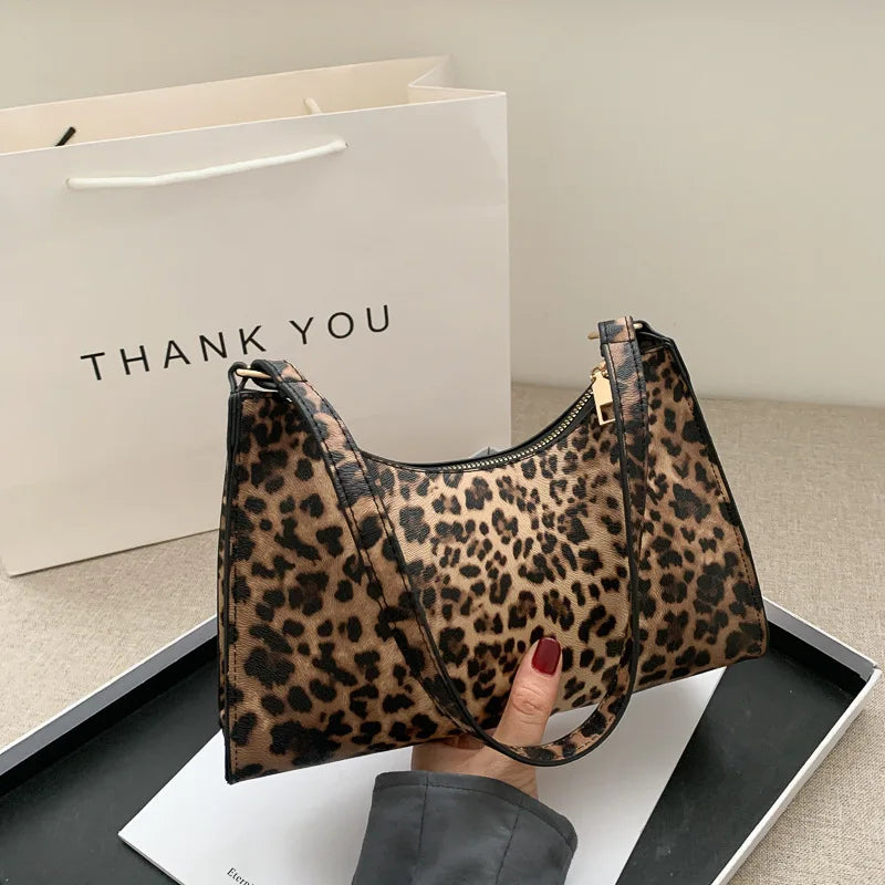 Animal Print PU Shoulder Bag
