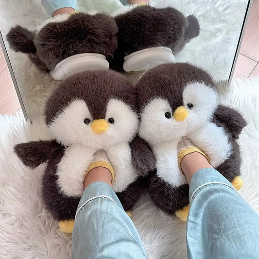 Fluffy Penguin Slippers