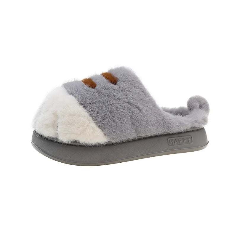 Fluffy Cat Paw Slippers