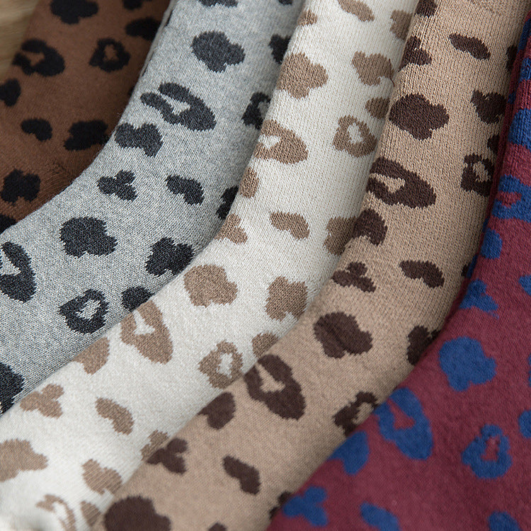 Cotton Leopard Print Socks