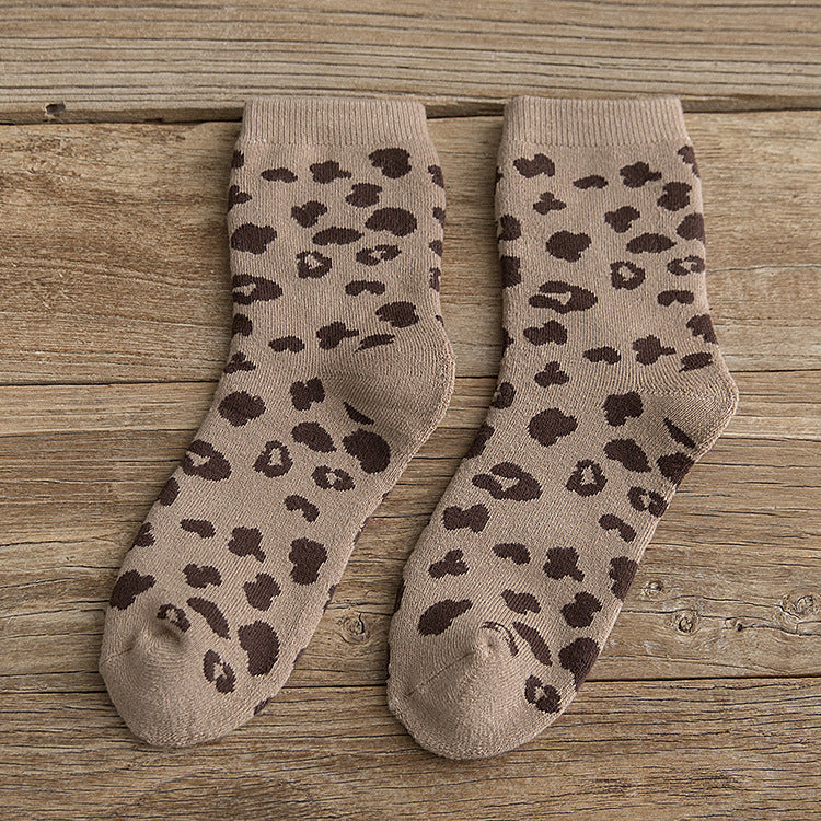 Cotton Leopard Print Socks