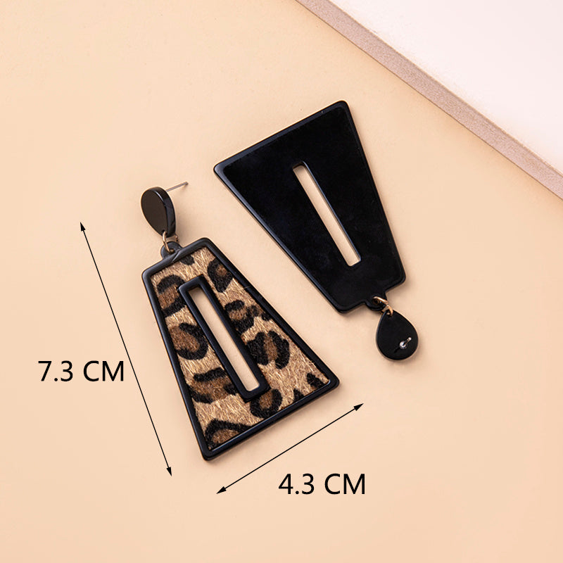 Geometric Leopard Print Earrings