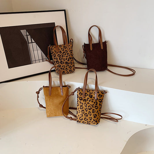 Crossbody Leopard Print Bucket Bag