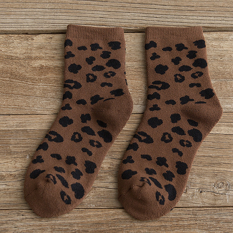 Cotton Leopard Print Socks