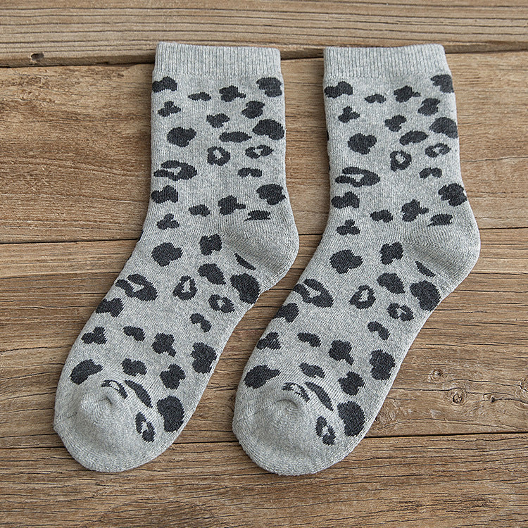 Cotton Leopard Print Socks