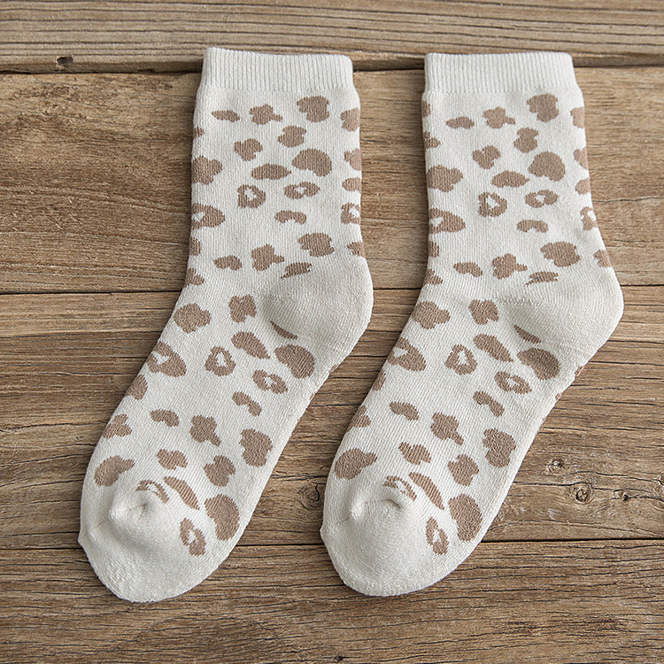 Cotton Leopard Print Socks