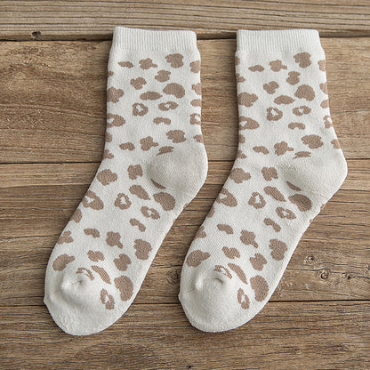Cotton Leopard Print Socks