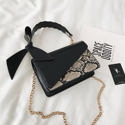 Snake Print Bow Handbag