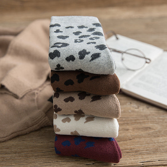 Cotton Leopard Print Socks