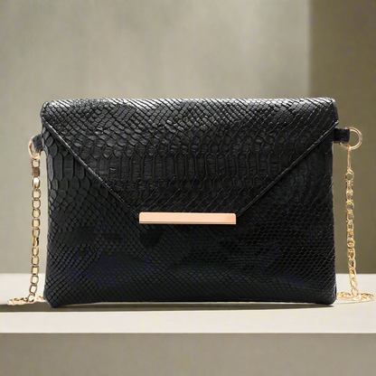 Crossbody Snake Print Envelope Bag