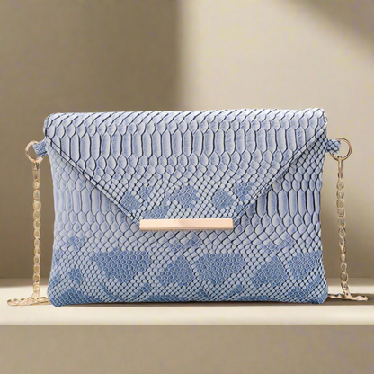 Crossbody Snake Print Envelope Bag