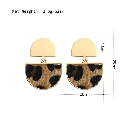 Half Circle Animal Print Drop Earrings