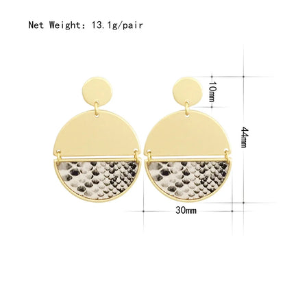 Half Circle Animal Print Drop Earrings