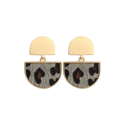 Half Circle Animal Print Drop Earrings