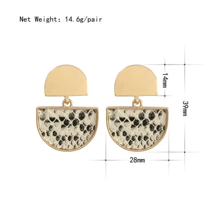 Half Circle Animal Print Drop Earrings