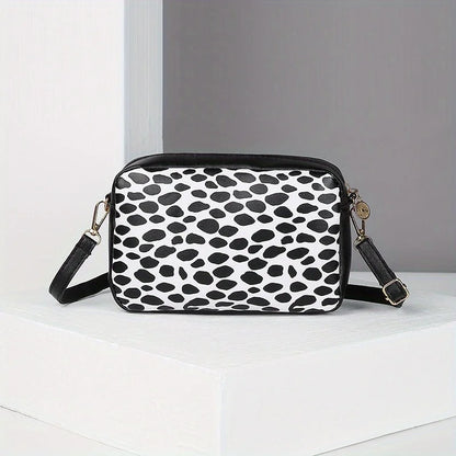 Leopard print PU leather crossbody bag