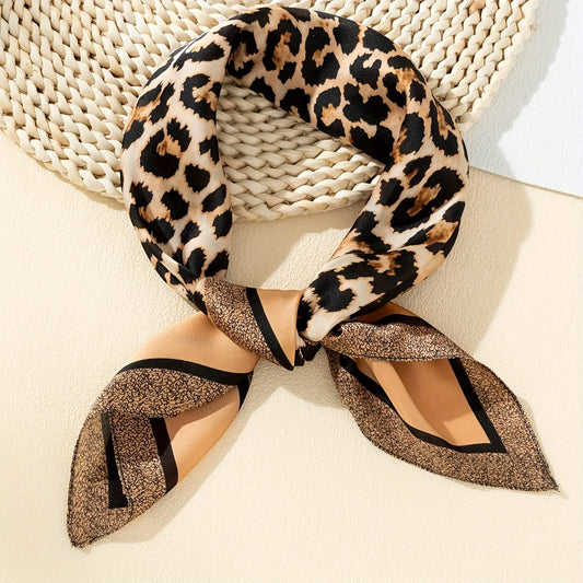 Leopard Print Square Scarf