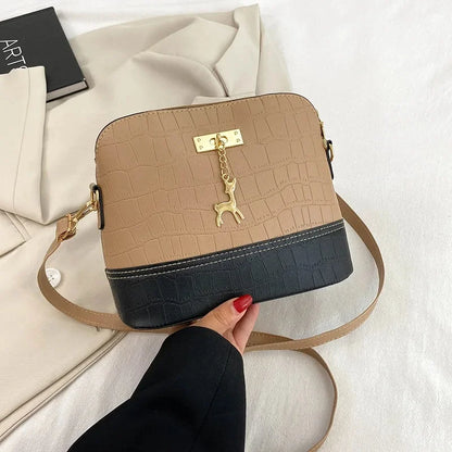 Croc texture crossbody bag with deer charm